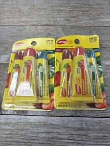 Confezione Balsamo Labbra Idratante Carmex 6pz con Crema Solare Fresca Ciliegia Fragola Inverno - Foto 1 di 2