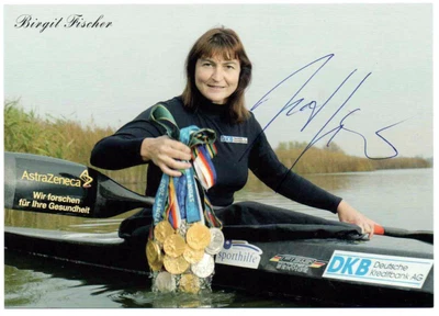 Kanu - Birgit Fischer Autogrammkarte (original Unterschrift) - Bild 1 von 2