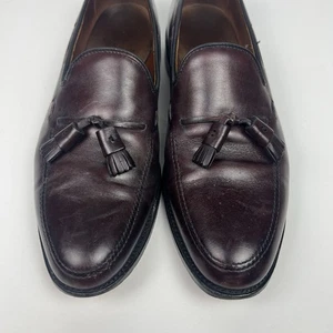 Allen Edmonds Grayson Shoes Mens Size 10.5C Burgundy Leather Tassel Loafers USA - Picture 1 of 12
