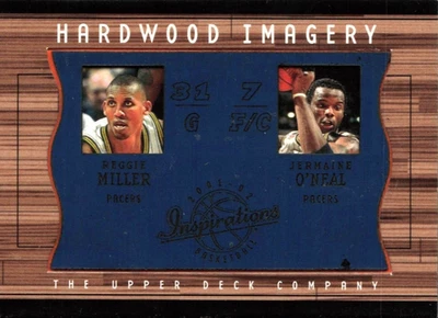Inspirations Hardwood Imagery 2001 doble Reggie Miller Jermaine O'Neal #RM/JO HOF Foto 1 de 2