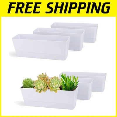 Белые прямоугольные травяные сеялки, набор из 6 лотков - Изображение 1 из 4
