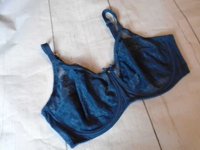 Sujetador 40DD Azul Encaje Retro Chic WACOAL Sin Forro Cobertura Completa #855186 40DD Foto 1 de 4