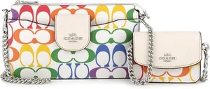 COACH OUTLET Poppy Crossbody w Card Case In Rainbow Signature Canvas C4697 SVCAH - Bild 1 von 9