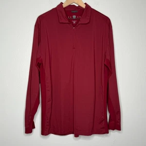 Nike Golf Mens Quarter Zip Sweater Large Red Pullover Dry Fit Active Training - Picture 1 of 11