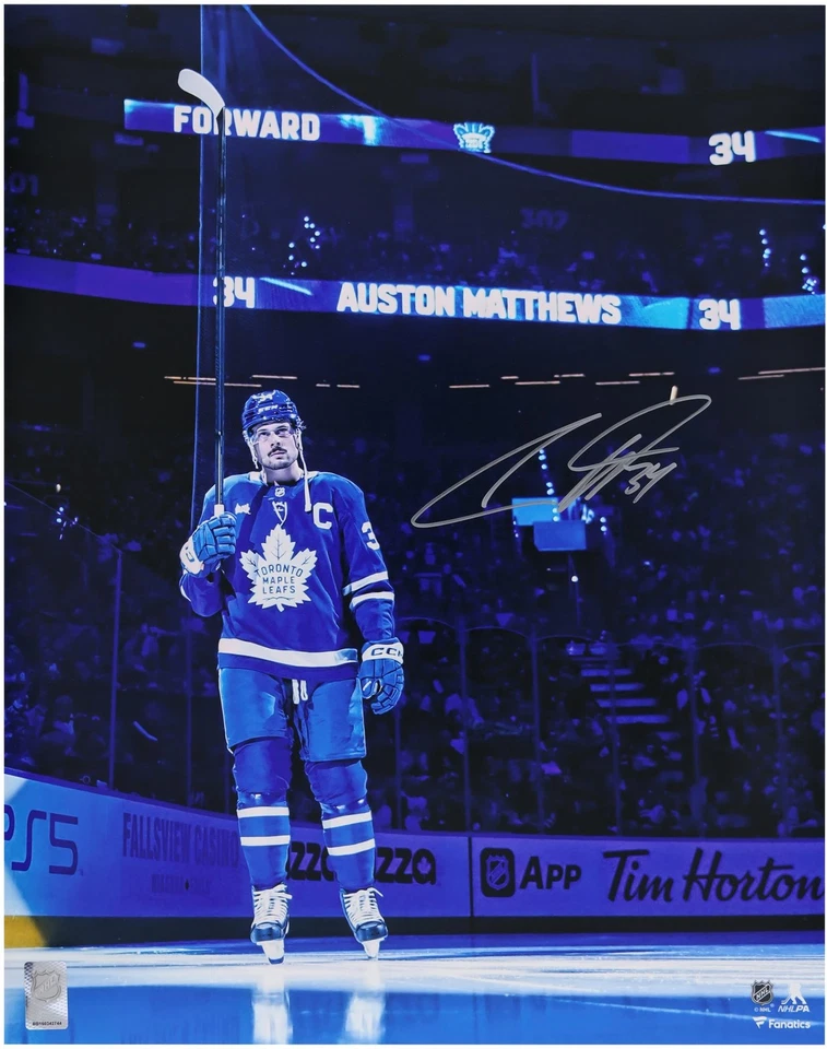 Auston Matthews Toronto Maple Leafs Signed 16x20 Pregame Salute Photo - Image 1 of 1