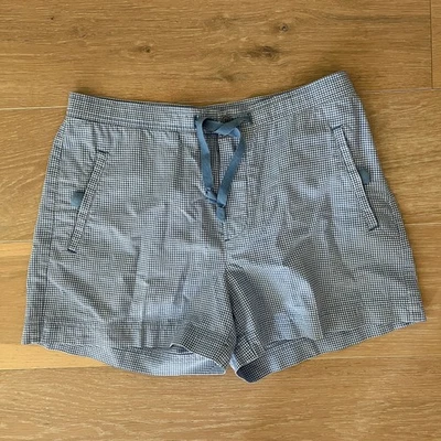 Pantalones Cortos Ralph Lauren Vintage Azul Blanco Cuadros Guinga Cordón  Foto 1 de 4