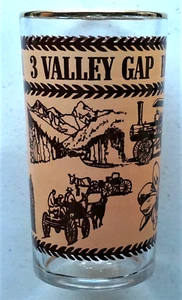 Vaso de recuerdo vintage 3 Valley Gap Columbia Británica Canadá - Raro - Imagen 1 de 4