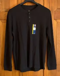 Men's NEW George Super Soft Long Sleeve Black Henley - L (42 - 44) - Picture 1 of 4