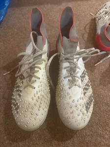 Adidas Predator Demonskin Football Boots White Grey Soft Ground Size UK 7 - Picture 1 of 3
