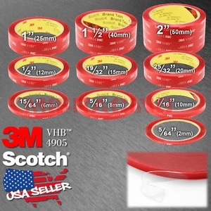 **10 Feet**Genuine 3M VHB #4905 Double-Sided Mounting Acrylic Foam Tape Adhesive - Picture 1 of 22