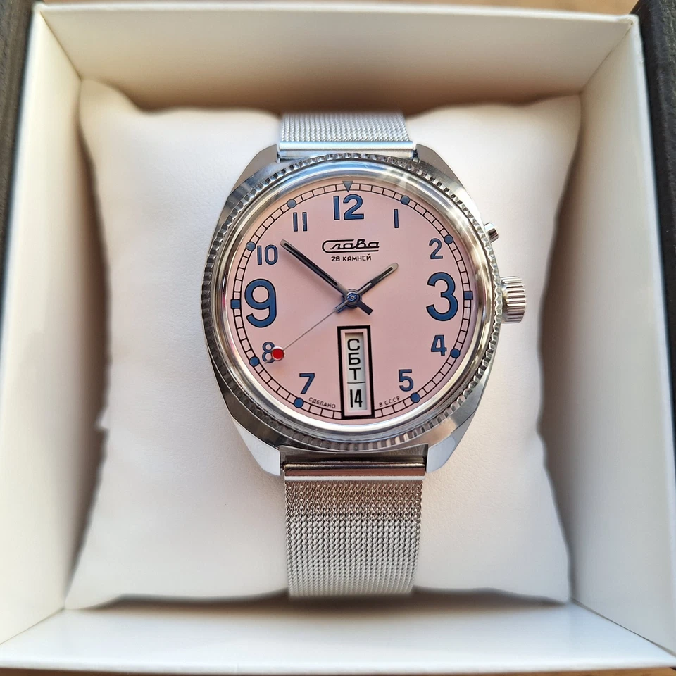 NOS Very Rare Watch Slava Watermelon Pink 2428, Slava California, Made in USSR - Image 1 of 4