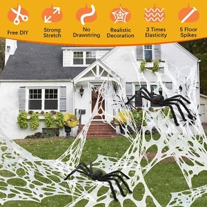 Telaraña Elástica Extra Grande - Gigante Elástica Halloween Casa Embrujada Decoración - Imagen 1 de 12