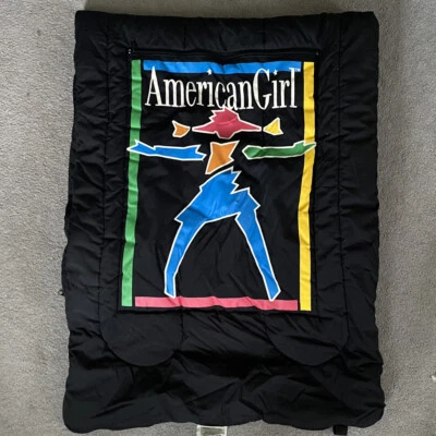 Saco de dormir vintage aposentado American Girl década de 1990 tamanho completo preto - Imagem 1 de 4