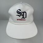 Early Vtg 1980s MLB San Diego Padres Rope Roped Baseball Cap Hat White SD