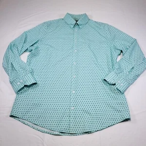 Mizzen + Main Shirt Mens M Mint Green Classic Fit Leeward Collection Polka Dot - Picture 1 of 11