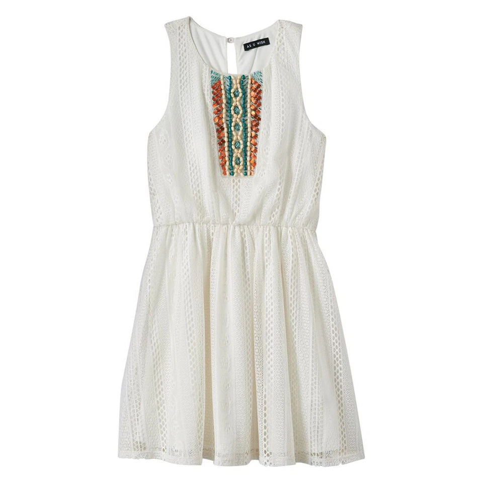 NWT Girls 10 LILY ROSE Ivory Beaded Lace Skater Dress PRETTY ~ L@@K! - Image 1 of 1