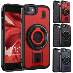 For Apple iPhone 6/6S/7/8 4.7" Shockproof Thin Slim Ring Stand Phone Case Cover - Picture 1 of 30