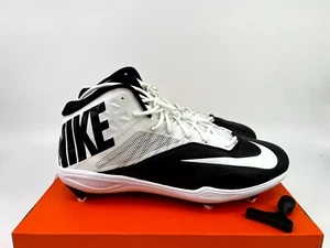 NIKE FOOTBALL CLEATS Zoom Code Elite 3/4 D 603369-010 Sz 18 White/Black NEW! - Picture 1 of 10