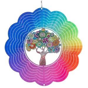 CIM Edelstahl Windspiel Rainbow Hippie Tree Ø25cm Garten & Terrasse Dekoration - Bild 1 von 3