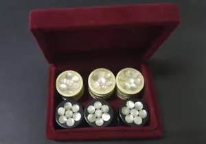 30 Backgammon Pieces Checkers Inlaid Mother of Pearl 1.4" + Dices Handmade #1 - Picture 1 of 9