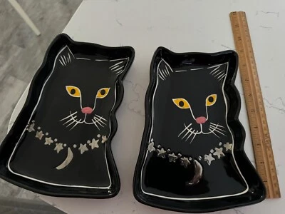 Black Cat Tray Anthropologie - Granouska Kaye Lot Of 2 - Image 1 of 4