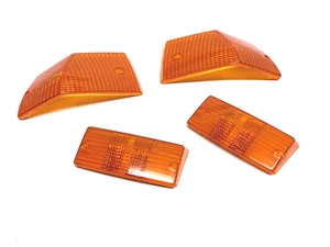 JUEGO DE LENTES INDICADORES DELANTEROS Y TRASEROS IZQUIERDA Y DERECHA VESPA PX PE T5 NARANJA - Imagen 1 de 5
