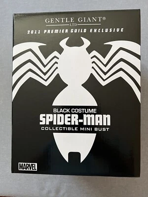 Mini busto negro exclusivo de Spider-Man Gentle Giant Premier Guild #60/300 Foto 1 de 4