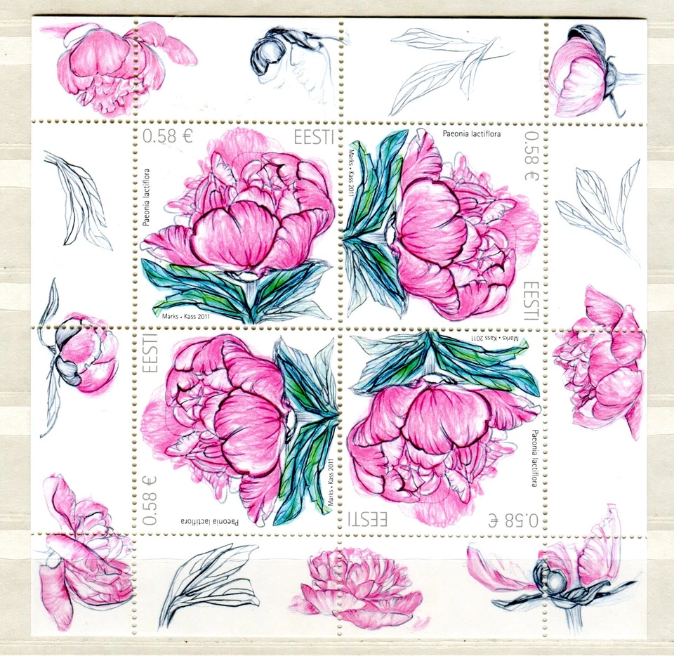 EST_476 2011 Estonia Flores HOJA FLORA MNH Foto 1 de 1