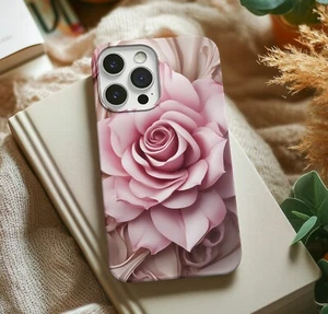 Pink Rose Tough Phone Case, iPhone Case, Galaxy Cover, Cute Flower Phone Case - Picture 1 of 38