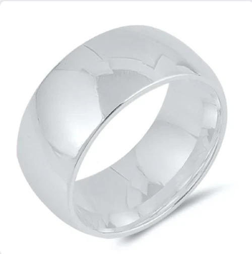 New Solid 925 Sterling Silver 9mm Wedding Band Ring size 9 For Men or Women USA - Image 1 of 1