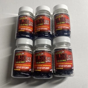 GENUINE BLACK JAX by Stacker ENERGY PILLS (6 BOTTLES X 20CT) 120 Capsules LOT 6X - Picture 1 of 4