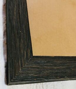 Vintage Custom Made 19” Square Dark Brown Frame Primitive Rustic Holds 16.5”
