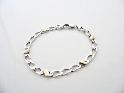 Pulsera Tiffany & Co Plata Oro 18K Eslabones Brazalete Cadena Regalo Amor 8 pulgadas Más Largo Foto 1 de 4