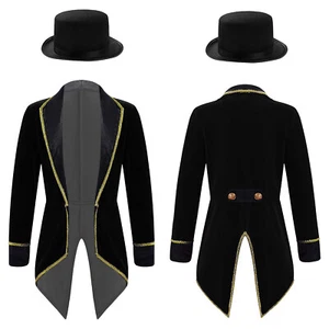Kids Boys & Girls Circus Ringmaster Tuxedo Coat Costume Party Stage Dress Up - Picture 1 of 70