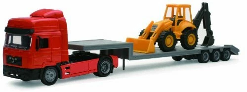 Camion Man F2000 Lowboy W/ Backhoe Loader 1:43 Model NEW RAY - Immagine 1 di 1