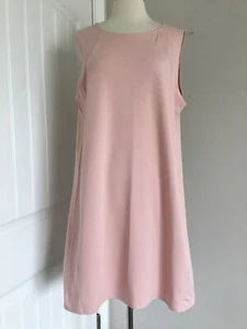 EILEEN FISHER ORGANIC COTTON SLEEVELESS STRETCH PINK DRESS SIZE L MADE IN USA - Picture 1 of 7