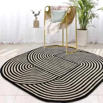 New Modern Hand Tufted Round Shape Area Rug 100% New Zealand Carpet for Bedroom - Image 1 of 4