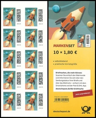 Raketenpost - Welt der Briefe - 180 Cent - Markenset - postfrisch - Mi.Nr. 3874 - Bild 1 von 3