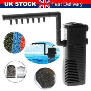 Aquarium Internal Submersible Fish Tank Filter Spray Bar Filtration Pump UK Plug - Picture 1 of 12