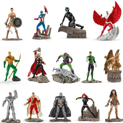 Schleich Marvel Superhelden Justice League-Batman, Aquaman, Catwoman,Thor, Wonde