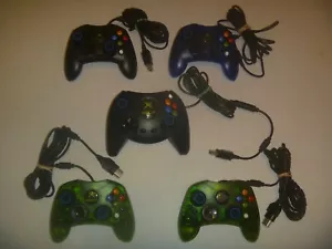 Controlador con cable oficial OG OG Microsoft Xbox con nuevo agarre negro azul verde - Imagen 1 de 6
