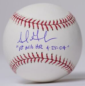 Adrian Gonzalez Signed Baseball Ball PSA/DNA COA Auto'd w 1st MLB HR Inscription