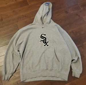 SWEET VINTAGE NIKE CENTER SWOOSH CHICAGO WHITE SOX GRAY HOODIE MEN'S SIZE XL - Picture 1 of 11