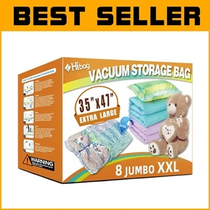 Extra Large 8 Pack Vacuum Storage Bags - 47''X35'' for Space Saving Solutions - Picture 1 of 8