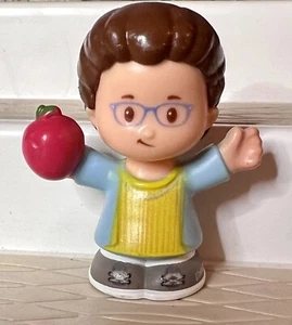 Fisher Price Little People 2018 Teacher School Apple Brown Bun Hair Librarian - Picture 1 of 1
