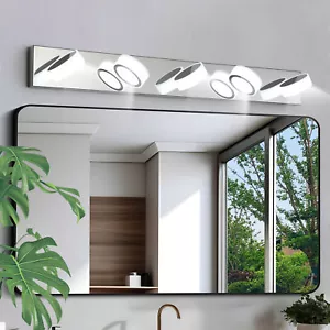Vanity Light 37'' 5 Lights Modern Nickel Wall Lamp Bathroom Mirror LED Fixture - Picture 1 of 9