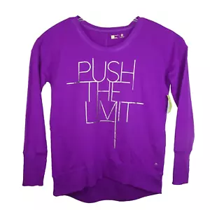 Xersion Sweatshirt Top Purple Women Size Large Relaxed Fit - Push The Limit - Picture 1 of 6