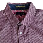 TED BAKER Shirt Mens Size 2 Which Fits as SMALL Dark Red