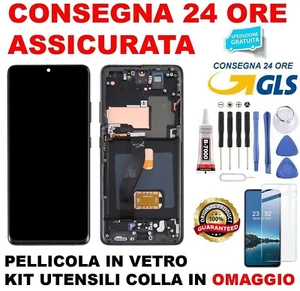 DISPLAY LCD ORIGINALE 100% FRAME SAMSUNG GALAXY S21 ULTRA SM-G998 TOUCH NERO - Photo 1/4