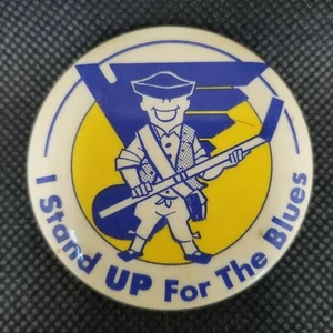 Rare Vintage VTG 1970s St. Louis Blues "I Stand UP For The Blues" Pinback Button - Picture 1 of 4